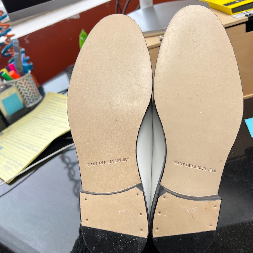 WANT Les Essentiels White & Black Leather Loafers - Picture 5 of 5